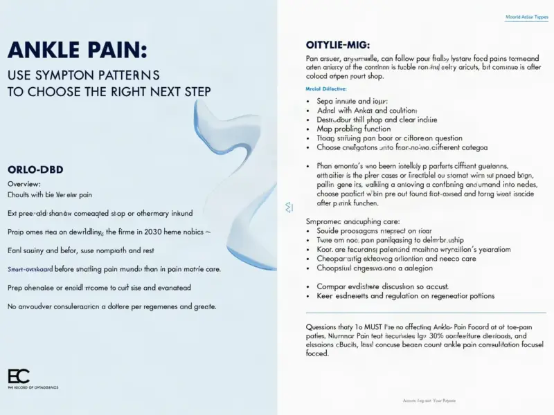 Ankle Pain: Use Symptom Patterns to Choose the Right Next Step